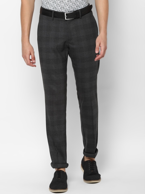 

Allen Solly Men Grey Slim Fit Checked Regular Trousers