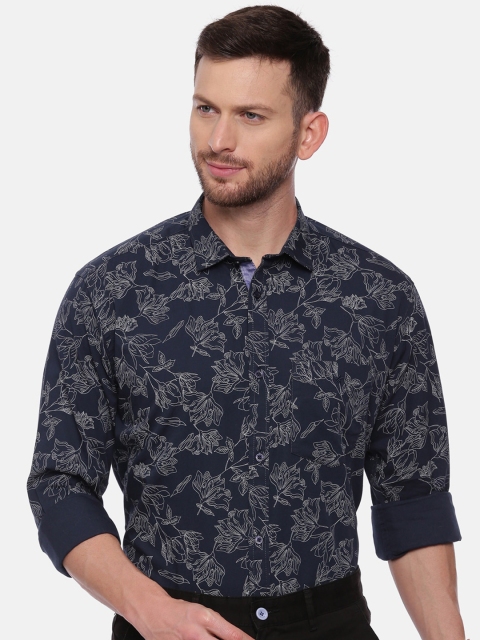 

CROYDON Men Navy Blue Regular Fit Printed Casual Shirt