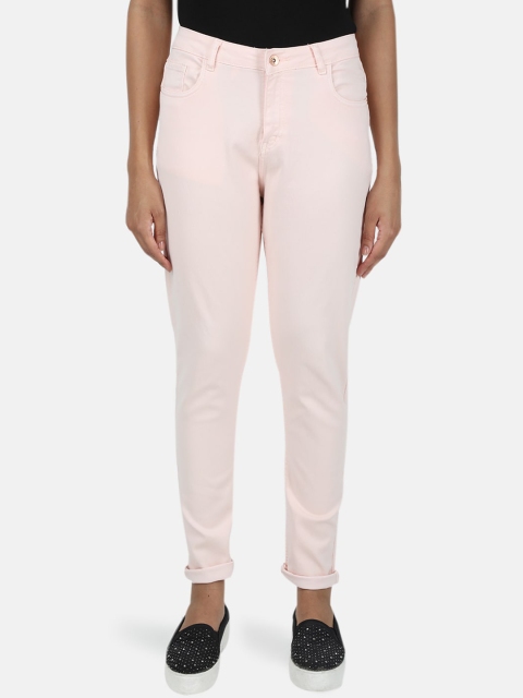 

Monte Carlo Women Peach-Coloured Slim Fit Mid-Rise Clean Look Jeans