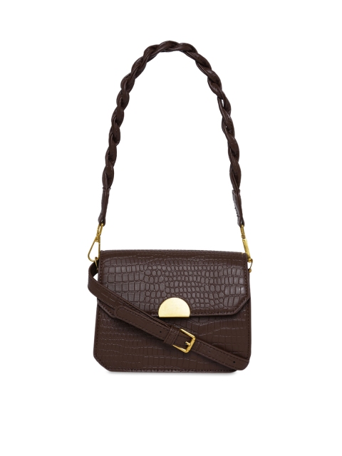 

20Dresses Brown Textured Shoulder Bag