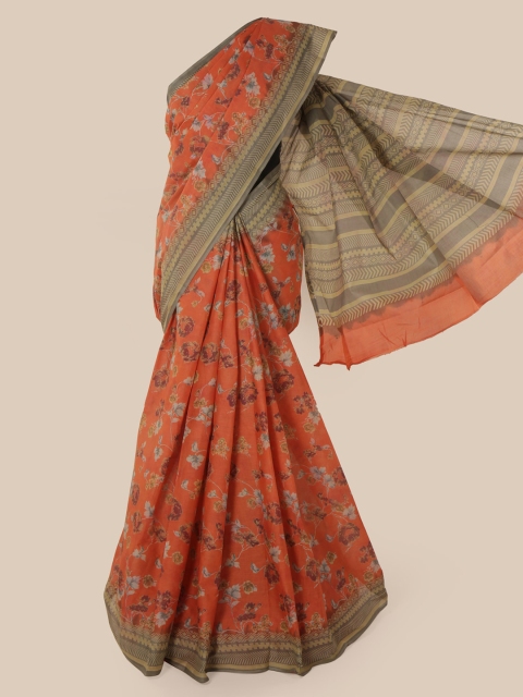

Pothys Orange Printed Pure Cotton Saree