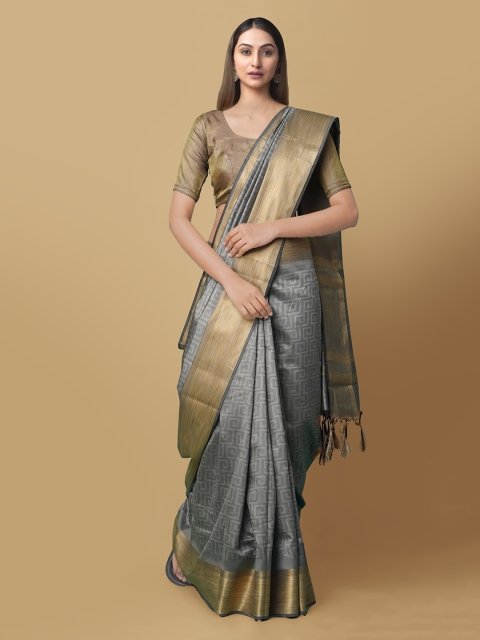 

Unnati Silks Grey Art Silk Printed Patola Saree