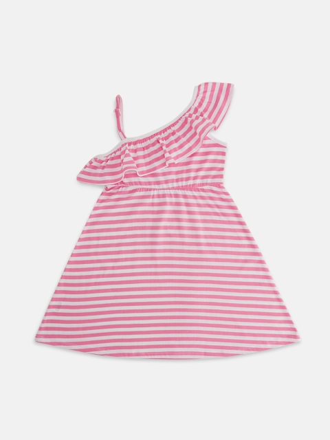 

Pantaloons Junior Girls Pink Striped A-Line Dress