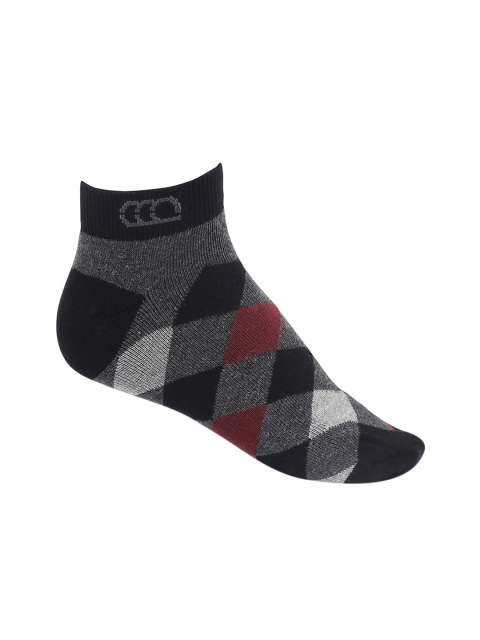 

Ajile by Pantaloons Men Black & Charcoal Grey Patterned Ankle-Length Socks