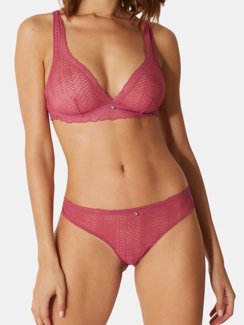 

YAMAMAY Women Pink Self Design Bikini Briefs IBND141001