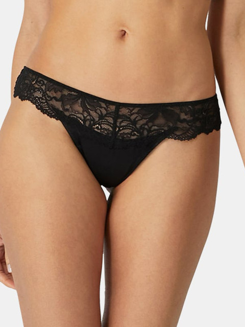 

YAMAMAY Women Black Self Design Bikini Briefs IBND141014