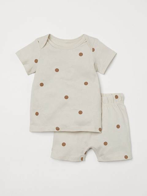 

H&M Kids Beige & Brown Printed 2-Piece Cotton Set