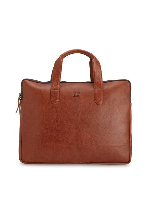 

MERECER MELHOR Unisex Brown Textured 14 Inch Leather Laptop Sleeve