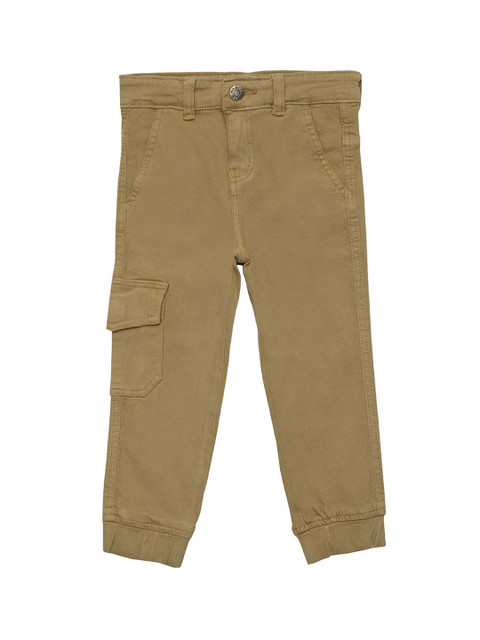 

Kid Studio Boys Khaki Relaxed Regular Fit Solid Cargos