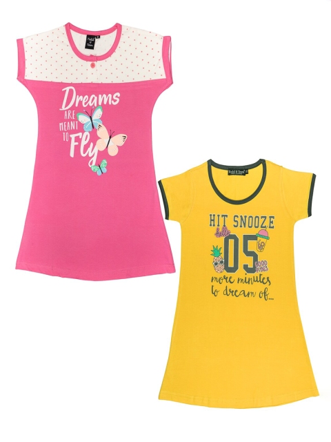 

Todd N Teen PCK Of 2 Multicoloured Printed Nightdress, Multi
