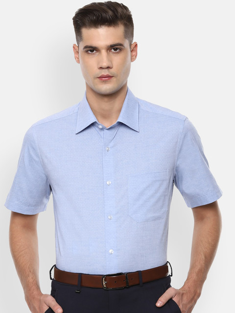 

Louis Philippe Men Blue Regular Fit Solid Casual Shirt