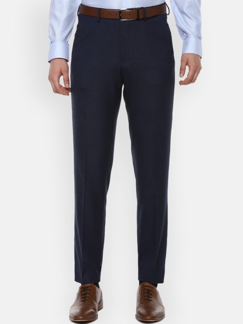 

Van Heusen Men Navy Blue Regular Fit Solid Formal Trousers