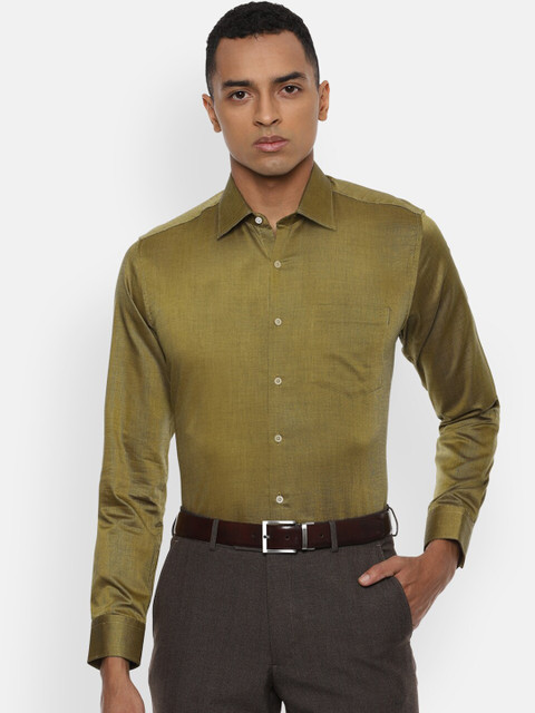 

Van Heusen Men Green Slim Fit Solid Formal Shirt