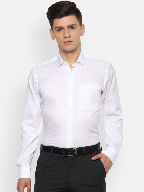 

Van Heusen Men White Regular Fit Checked Formal Shirt