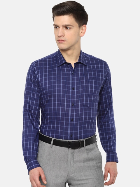 

Van Heusen Men Blue & White Slim Fit Checked Formal Shirt