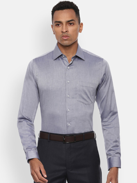 

Van Heusen Men Grey Slim Fit Self Design Formal Shirt