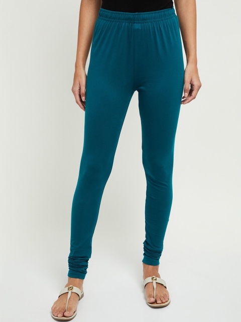 

max Women Teal Blue Solid Churidar