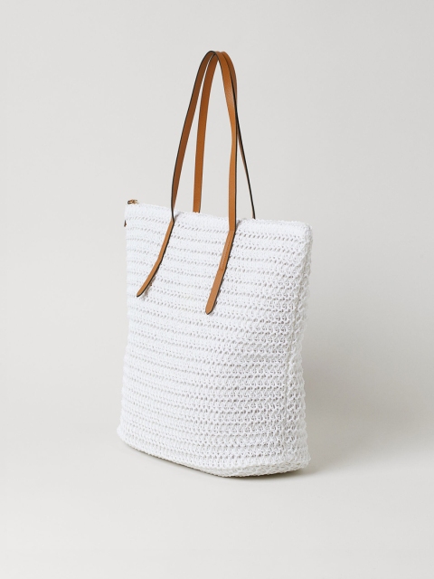 

H&M White Straw Shopper