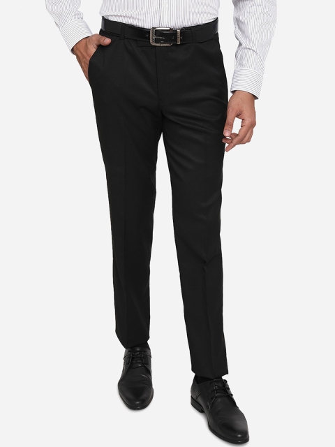 

Greenfibre Men Black Slim Fit Solid Formal Trousers
