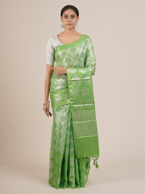 

Pothys Green Woven Design Tissue Saree