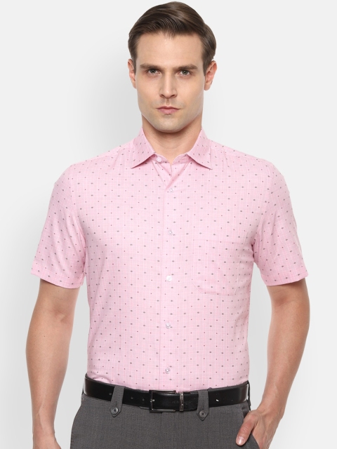 

Louis Philippe Men Pink Regular Fit Printed Casual Shirt