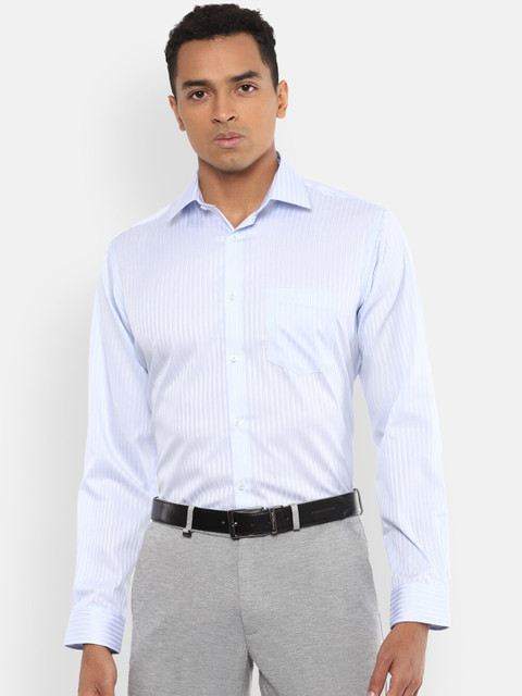 

Van Heusen Men Blue Regular Fit Striped Formal Shirt