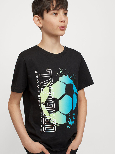 

H&M Boys Black Printed T-shirt