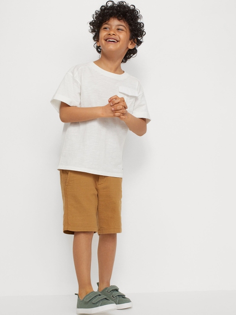 

H&M Boys Brown Solid Cotton Shorts