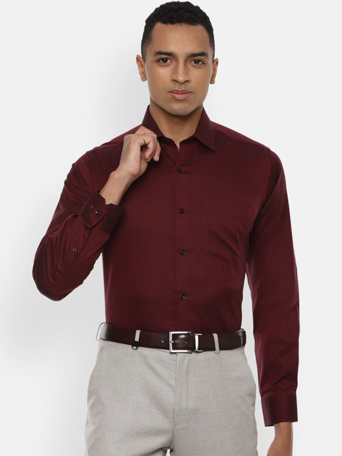 

Van Heusen Men Maroon Regular Fit Solid Formal Shirt