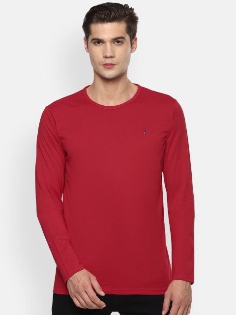 

Louis Philippe Jeans Men Red Solid Round Neck T-shirt
