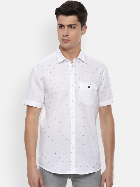 

Louis Philippe Sport Men White Slim Fit Printed Casual Shirt