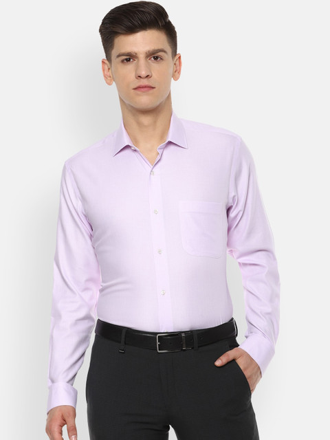 

Van Heusen Men Lavender Regular Fit Self Design Formal Shirt