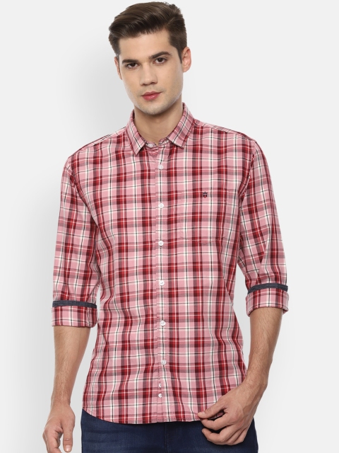

Louis Philippe Jeans Men Red & White Slim Fit Checked Casual Shirt
