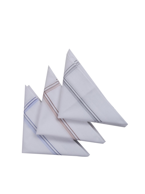 

RICHARD PARKER by Pantaloons Men Pack of 3 White Cotton Handkerchiefs