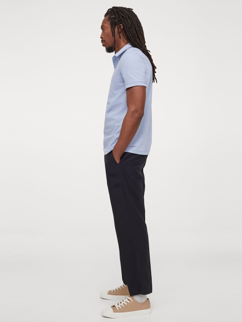 

H&M Men Blue Solid Slim Fit Polo Shirt