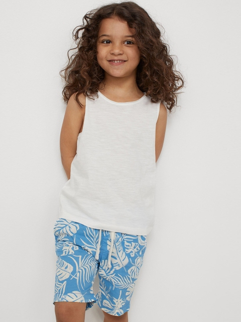 

H&M Boys Blue & White Tropical Printed Cotton Shorts