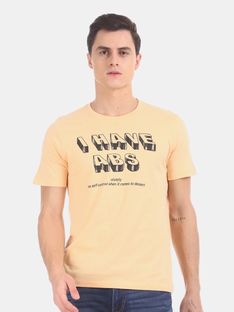 

Colt Men Beige Printed Round Neck T-shirt