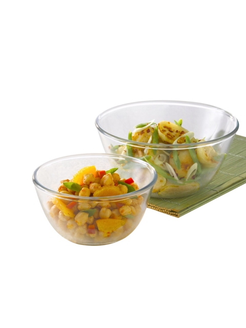 

BOROSIL Set Of 2 Transparent Borosilicate Glass Microwave Safe Serving Bowls