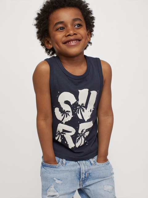 

H&M Boys Blue Printed Vest Top