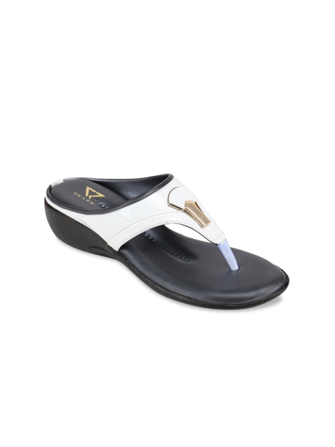 

TRASE Women White & Black Colourblocked Sandals