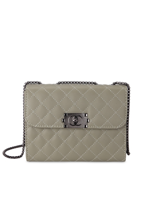 

Ratans Olive Green Textured Sling Bag