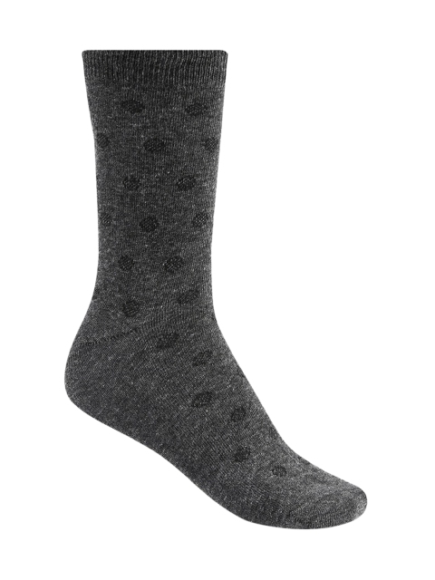 

RICHARD PARKER by Pantaloons Men Charcoal Grey & Black Patterned Calf-Length Socks