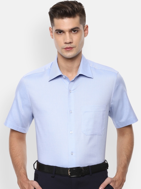 

Louis Philippe Men Blue Regular Fit Self Design Casual Shirt
