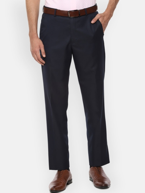 

Van Heusen Men Navy Blue Regular Fit Solid Formal Trousers