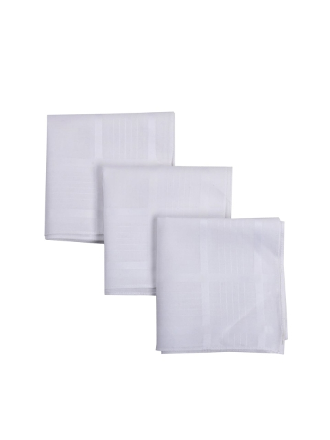 

RICHARD PARKER by Pantaloons Men Pack of 3 White Cotton Handkerchiefs
