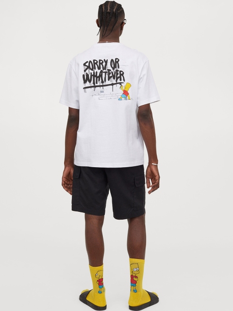 

H&M Men White The Simpsons Printed Relaxed Fit T-Shirt