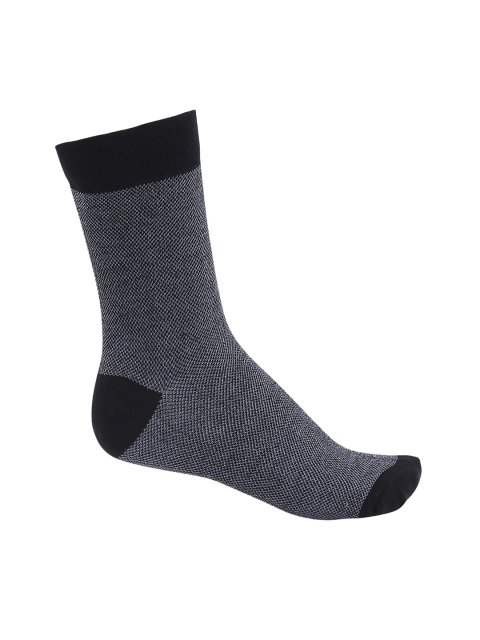 

RICHARD PARKER by Pantaloons Men Black & Grey Patterned Calf-Length Socks