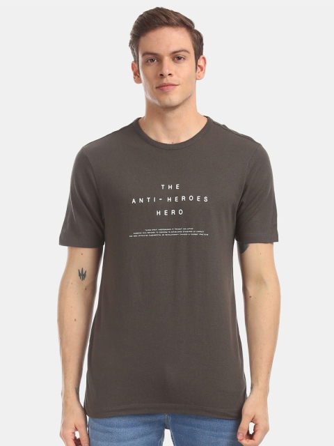 

Colt Men Brown Printed Round Neck T-shirt