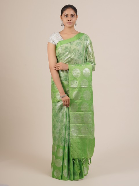

Pothys Green Woven Design Tissue Saree