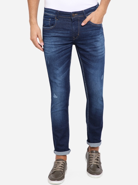 

Greenfibre Men Blue Slim Fit Mid-Rise Low Distress Jeans